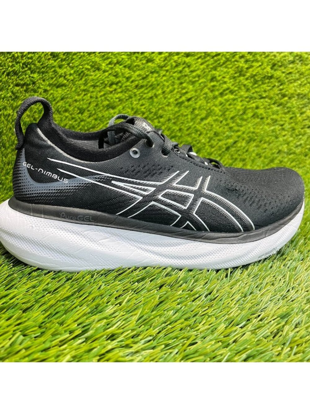 Asics Gel-Nimbus 25 Womens Size 7 Black White Athletic Running Shoes Sneakers